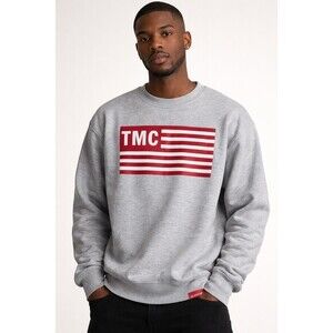 Marathon Clothing TMC Flag Crewneck Sweatshirt Gray Sz M New Nipsey Hussle‎ B7